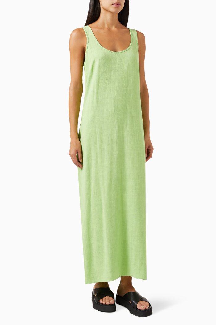 

Harper Maxi Dress in Linen-blend, Green