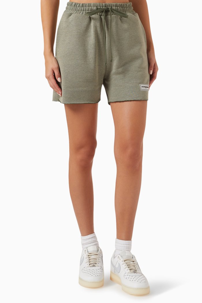 

Relaxed Shorts in Washed Organic-fleece, Green