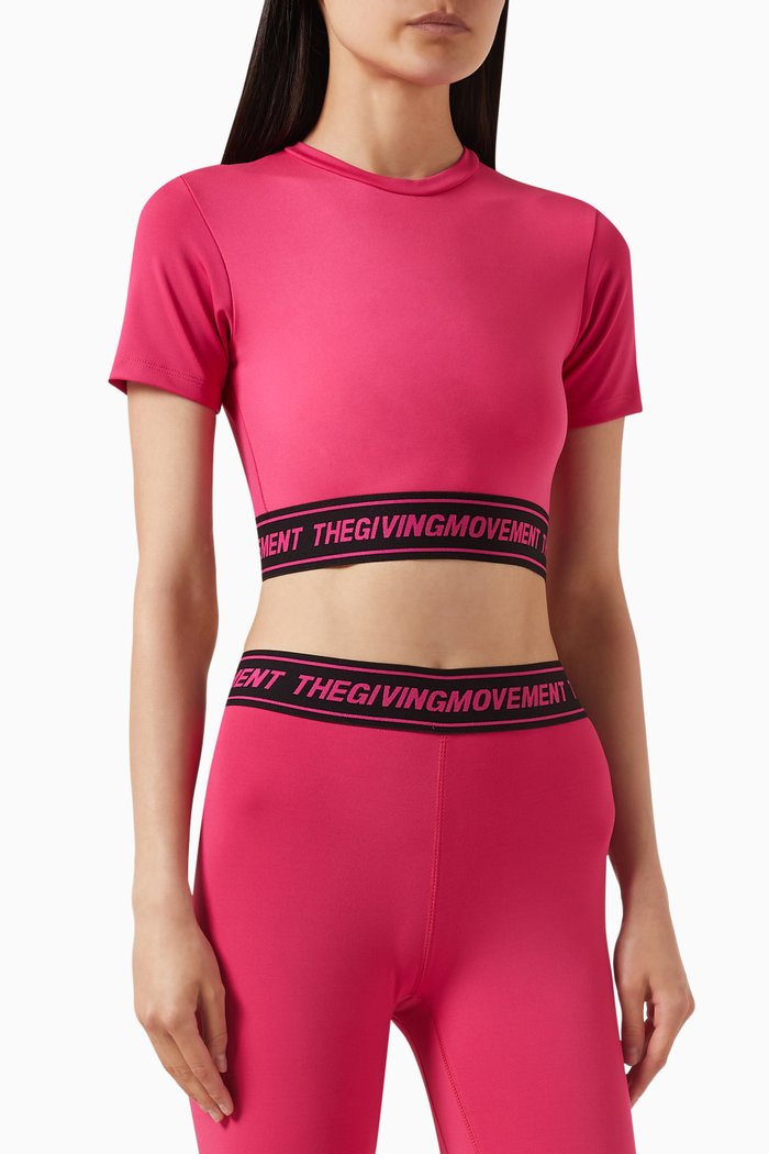 

Logo Waistband Crop Top in Light Softskin100©, Pink