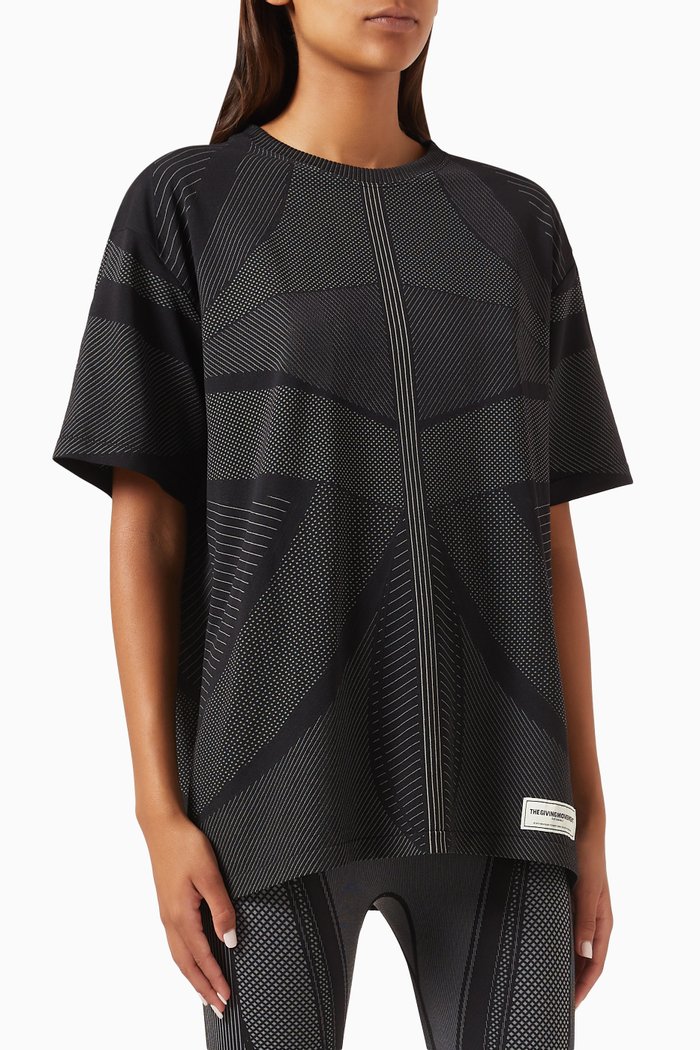 

Contrast Oversized Seamless T-shirt in SMLS100©, Black