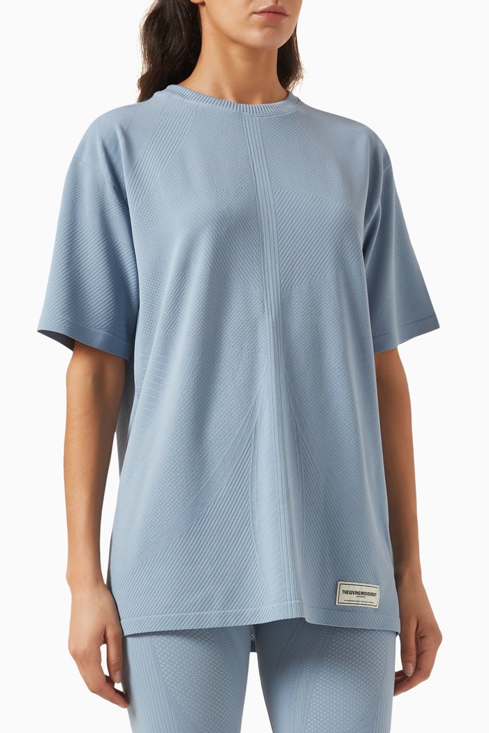 

Oversized Tonal Seamless T-shirt in SMLS100©, Blue