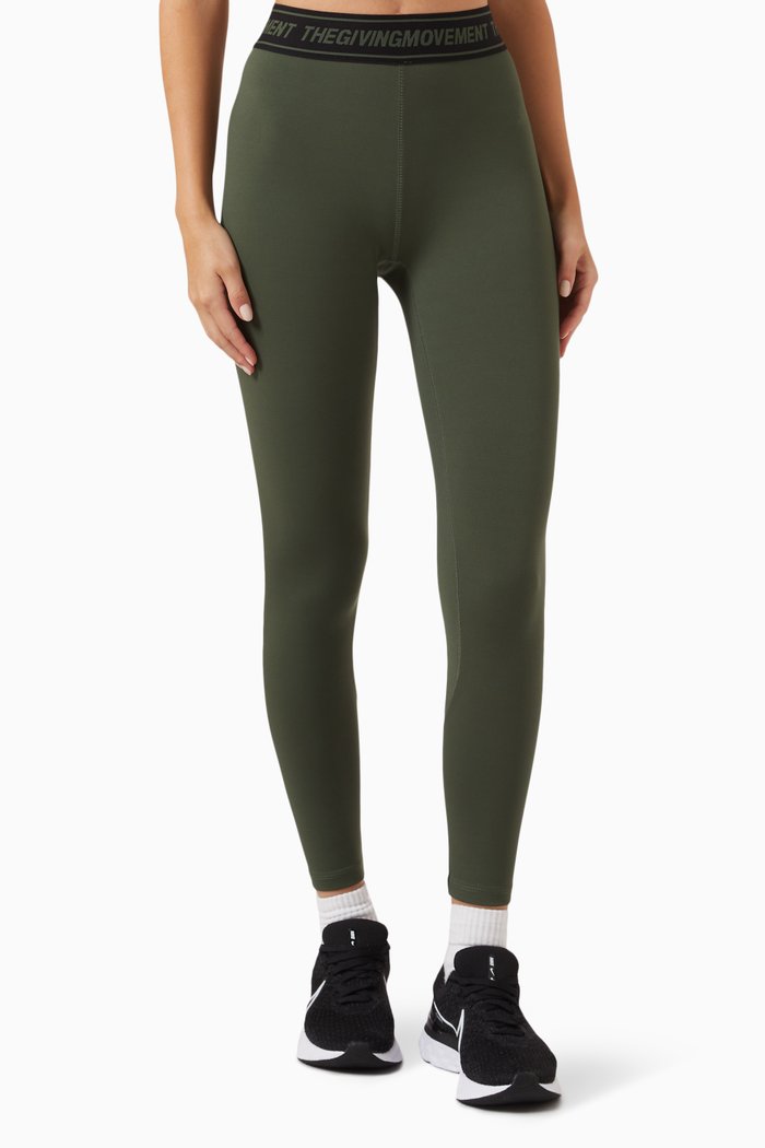 

Logo-tape 24" Leggings in Recycled Softskin100©, Green