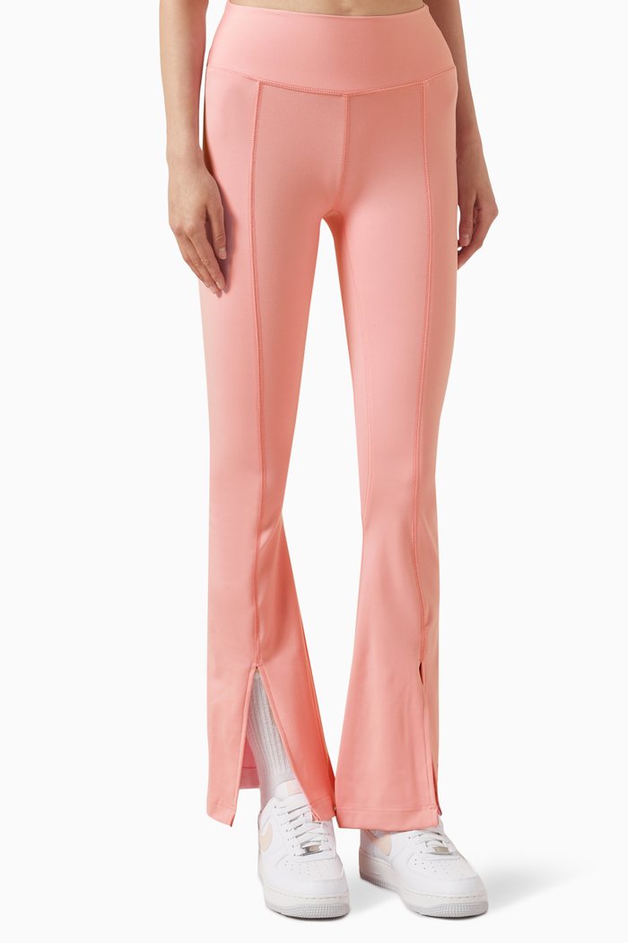 

Flared Front-split Leggings in Softskin100©, Pink