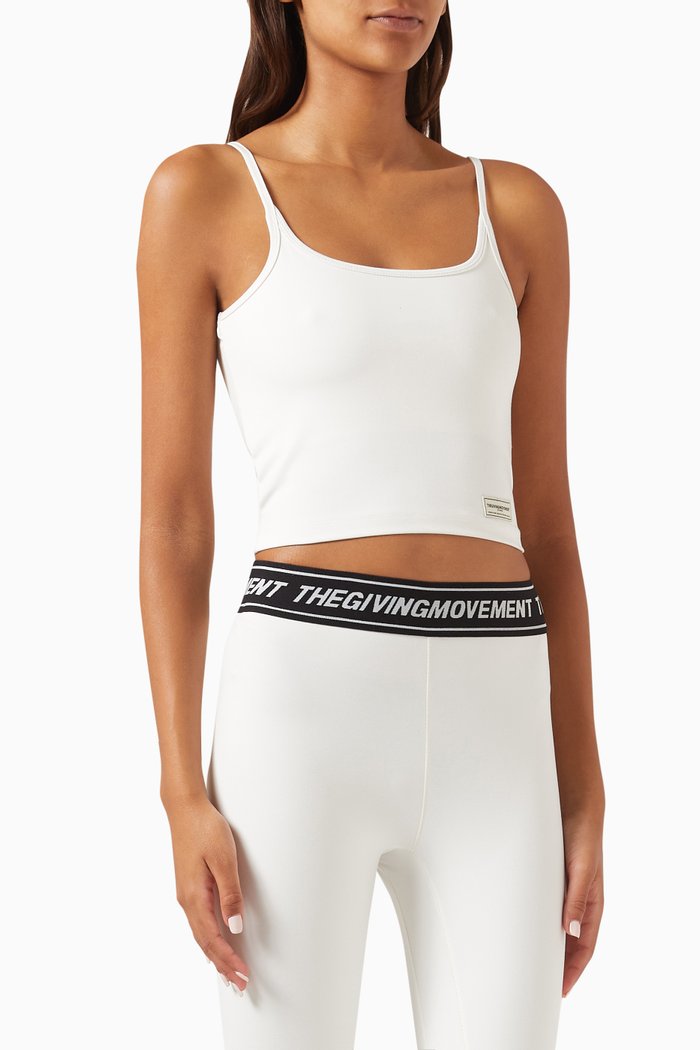 

Scoop-neck Vest Crop Top in Softskin100©, Neutral