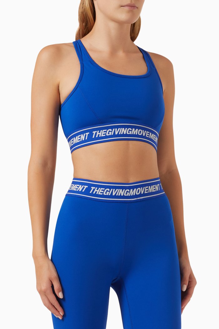 Logo Sports Bra in Softskin100©, Blue