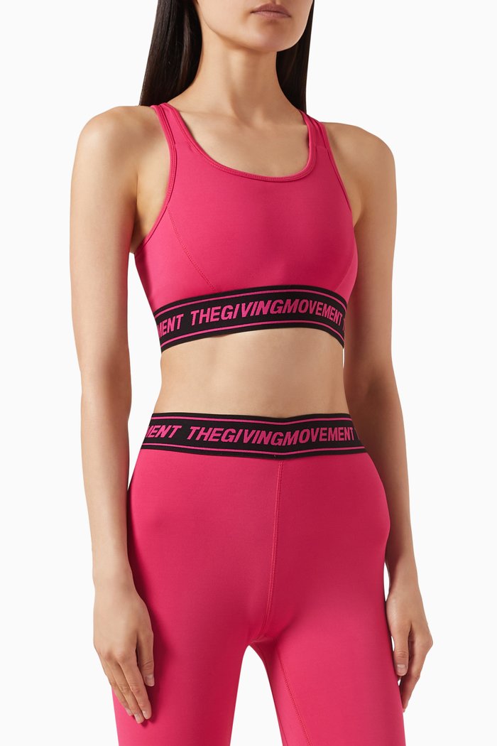 Logo Sports Bra in Softskin100©, Pink