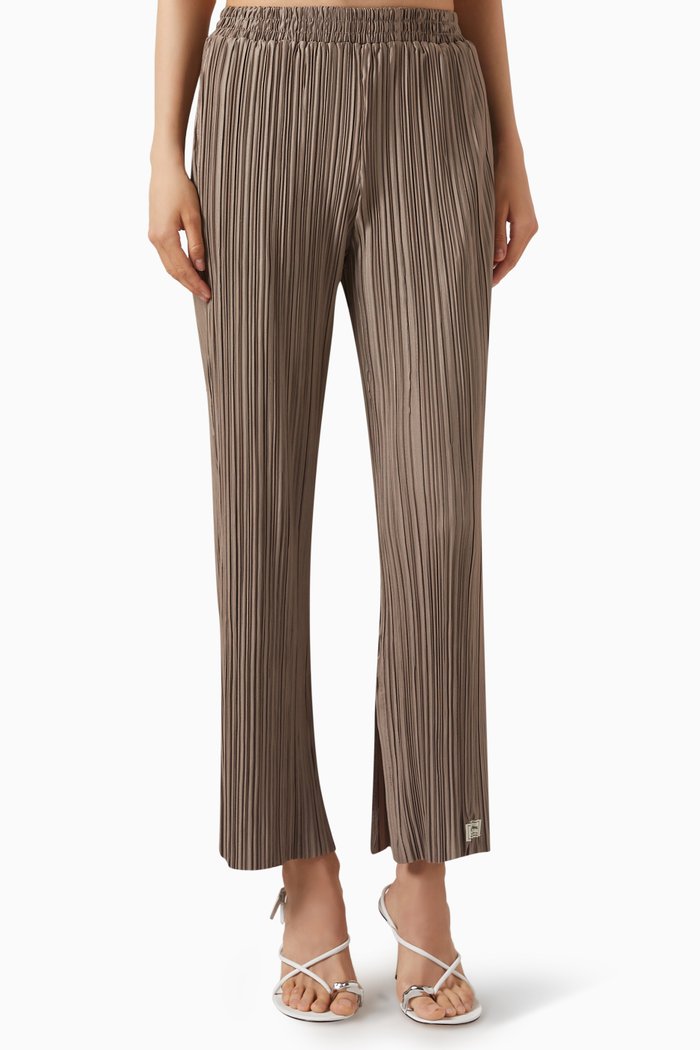

Wide-leg Pants in PLISSE100©, Neutral