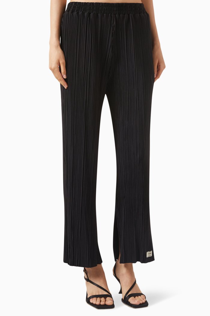 

Wide-leg Pants in PLISSE100©, Black