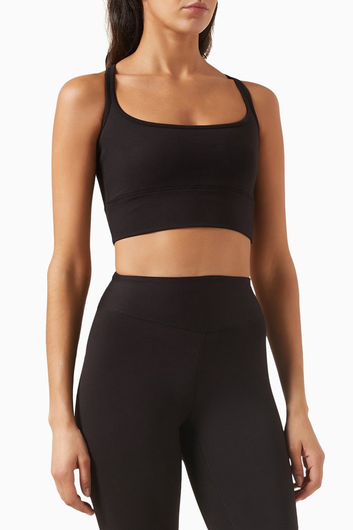 

Strap-back Sports Bra in Softskin100©, Black