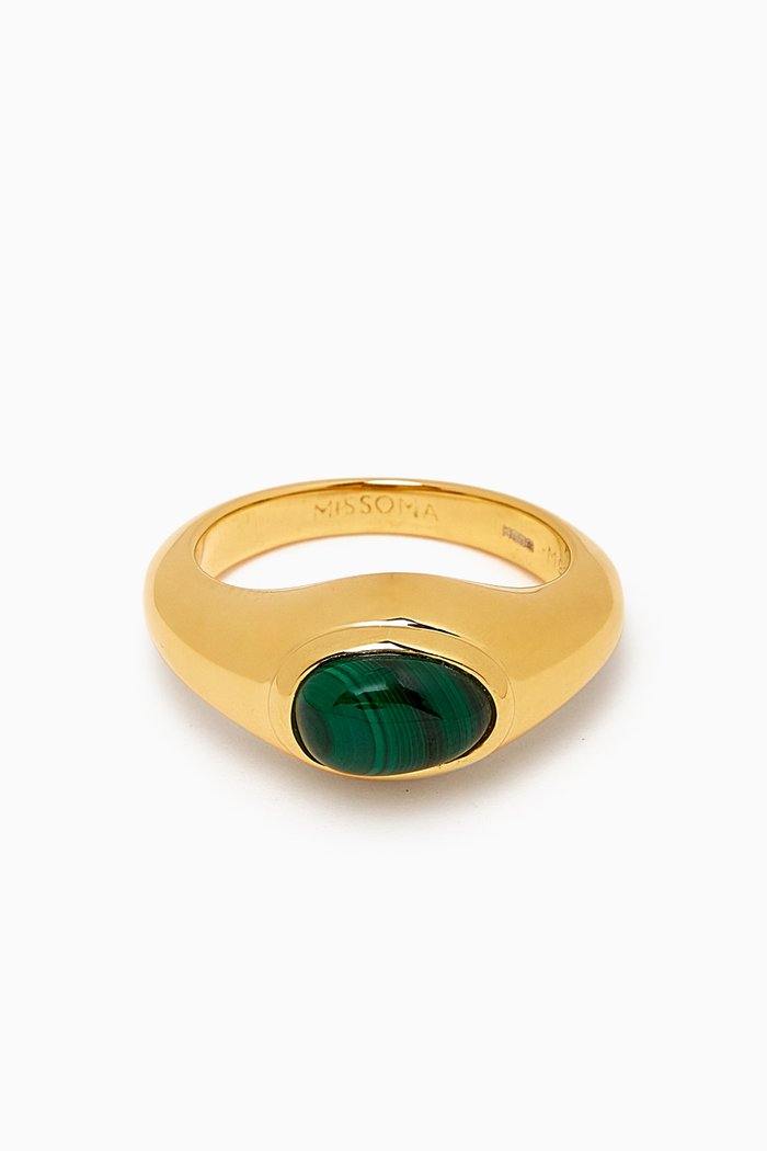 

Molten Malachite Ring in 18kt Recycled Gold-plated Vermeil, Green