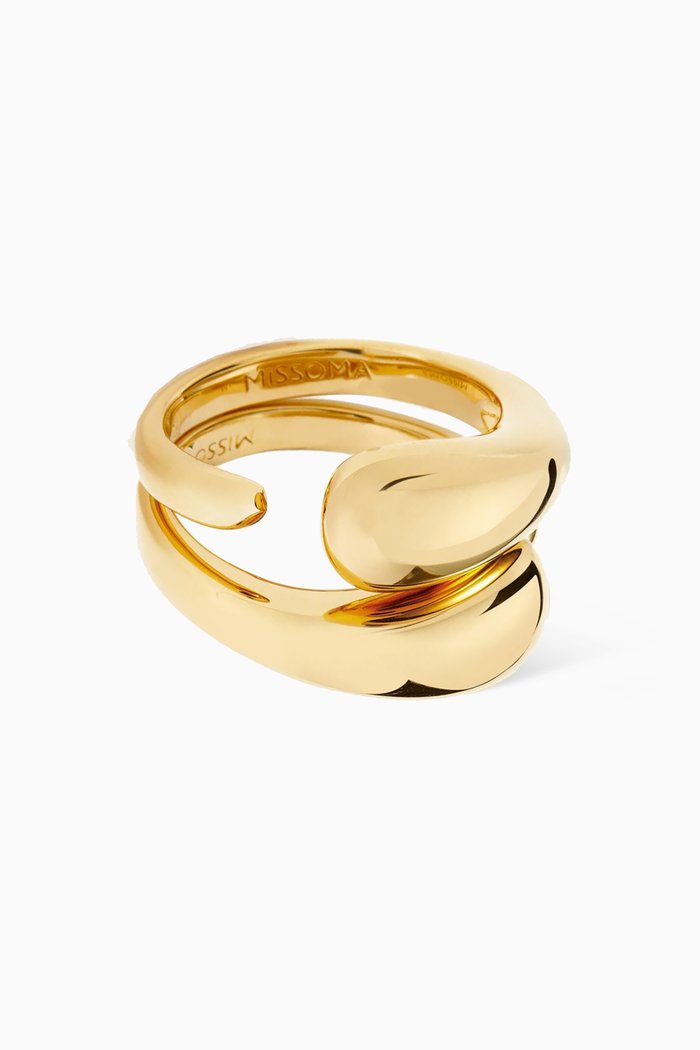 

Molten Double Stacking Ring Set in 18kt Recycled Gold-plated Vermeil