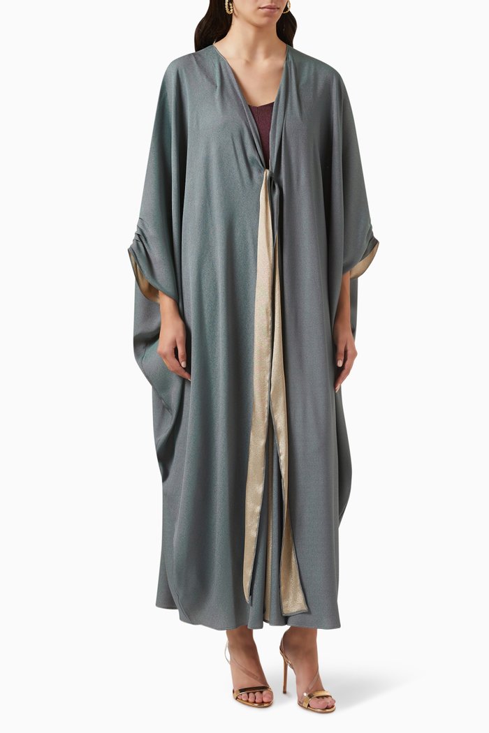 

Two-tone Draped Abaya, Blue