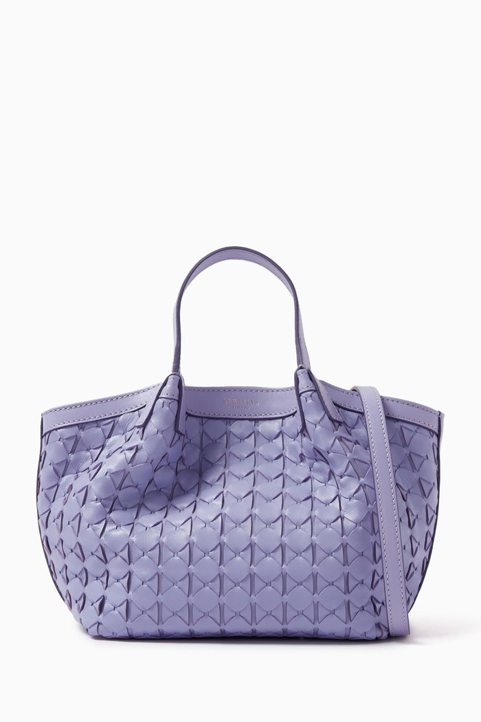 

Mini Secret Bag in Mosaico Leather, Purple