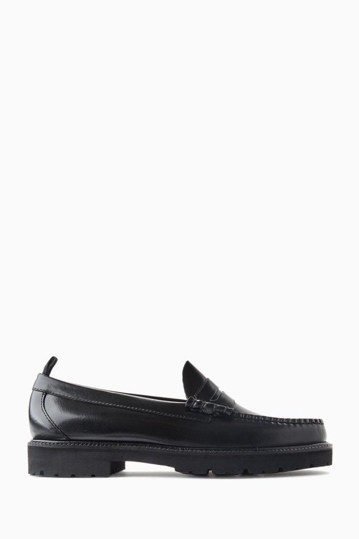 

x G.H. Bass & Co. Penny Loafers in Polished Leather, Black