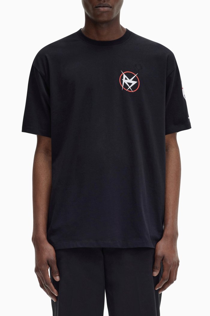 

x Raf Simons Printed T-shirt in Cotton Jersey, Black