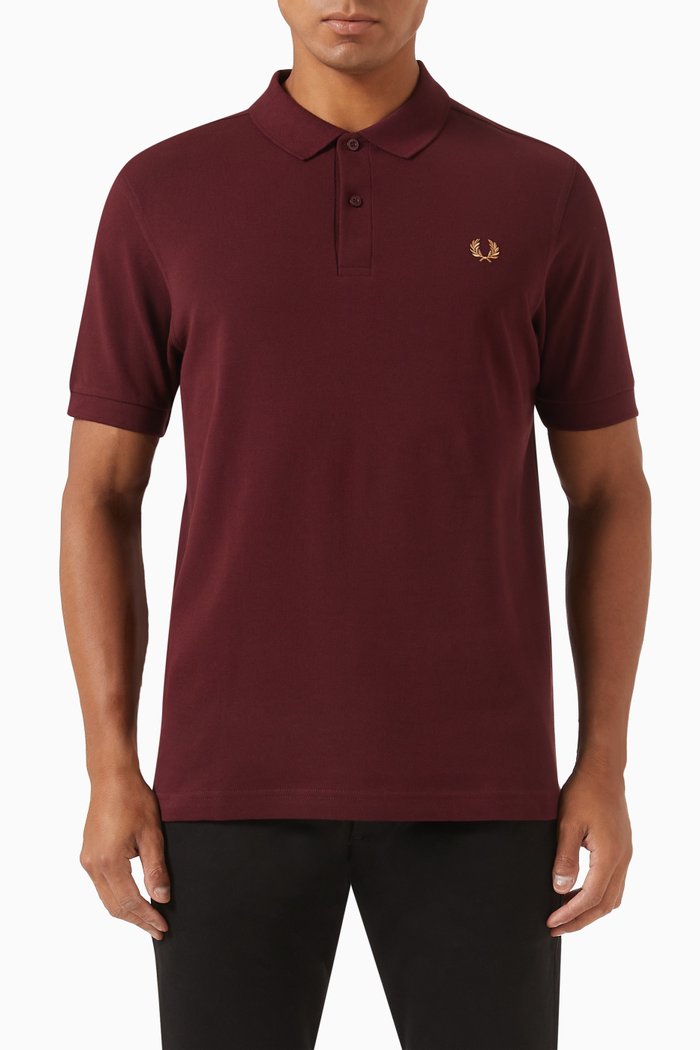 

Tennis Polo Shirt in Cotton-piqué, Burgundy