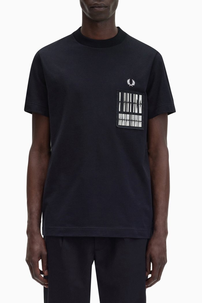 

Soundwave Patch T-shirt in Cotton Jersey, Black