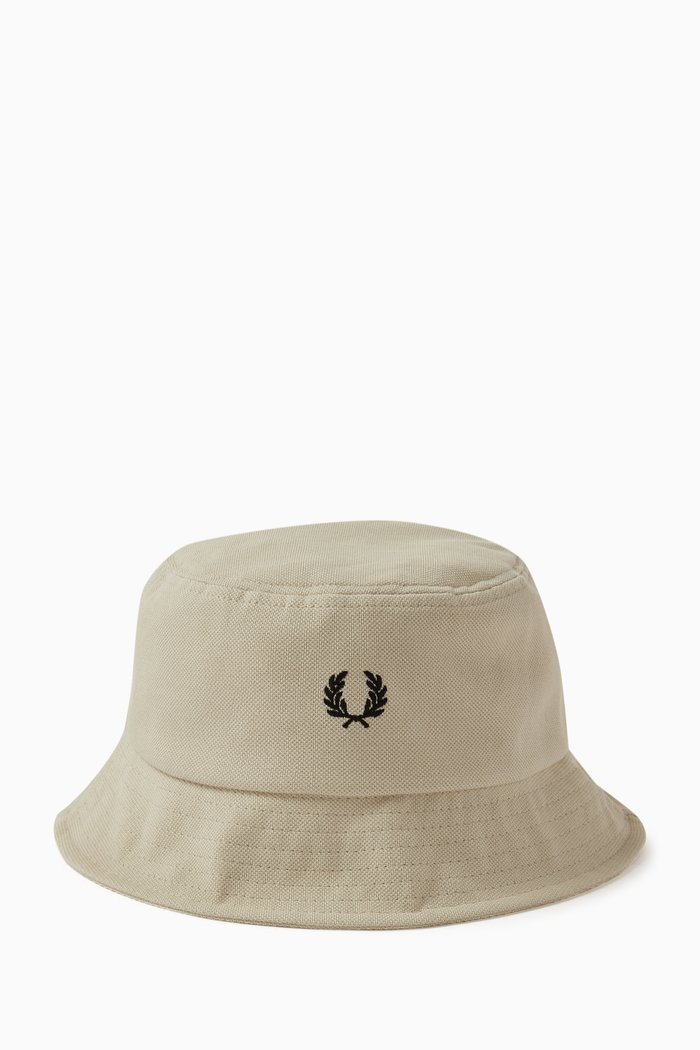 

Laurel Wreath Bucket Hat in Cotton-piqué, White