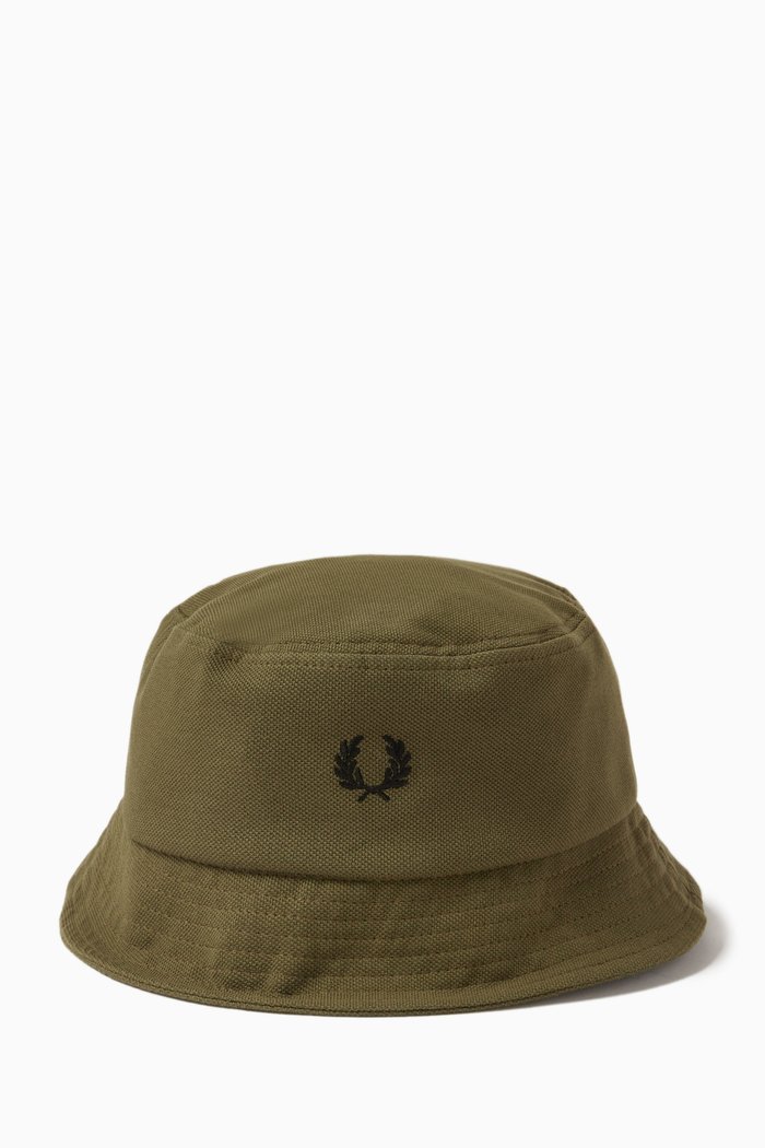 

Laurel Wreath Bucket Hat in Cotton-piqué, Green