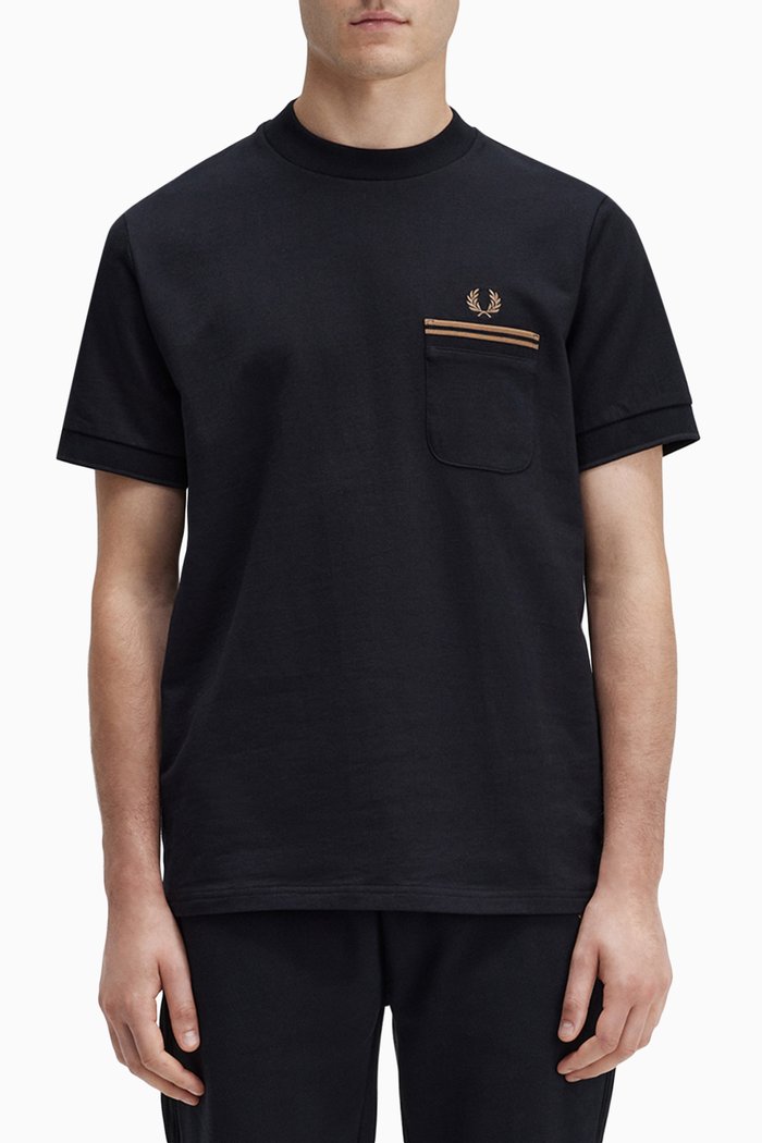 

Pocket T-shirt in Loopback Jersey, Black