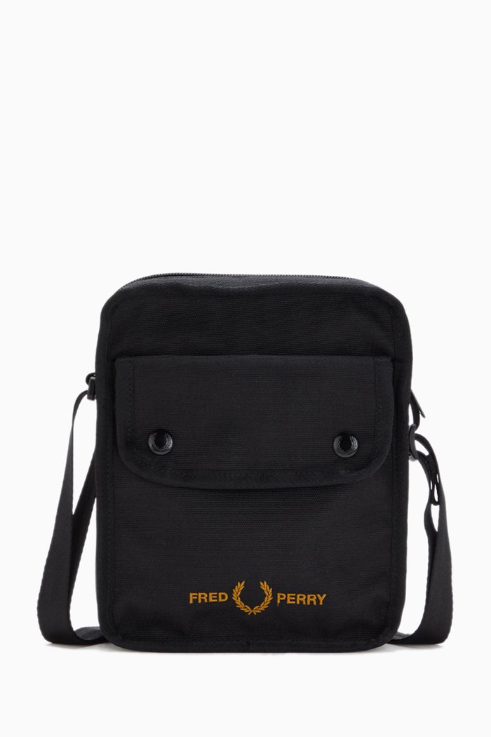 

Branded Side Bag in Durable Polyester, Black