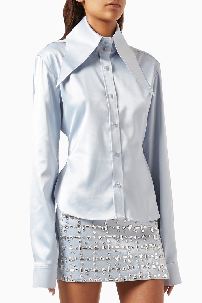 

Ione Shirt in Satin, Blue
