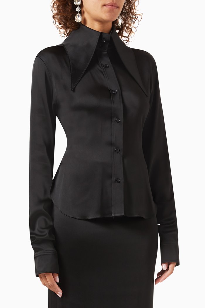 

Ione Shirt in Satin, Black