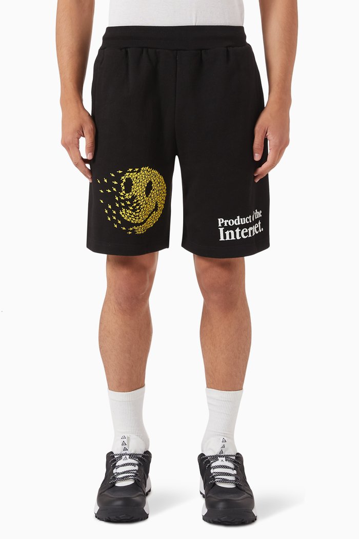 

Smiley Product Of The Internet Sweatshorts in Cotton Jersey, Black