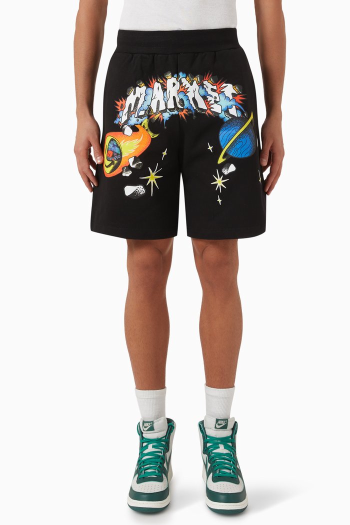 

Smiley Conflicted Sweatshorts in Cotton Jersey, Black