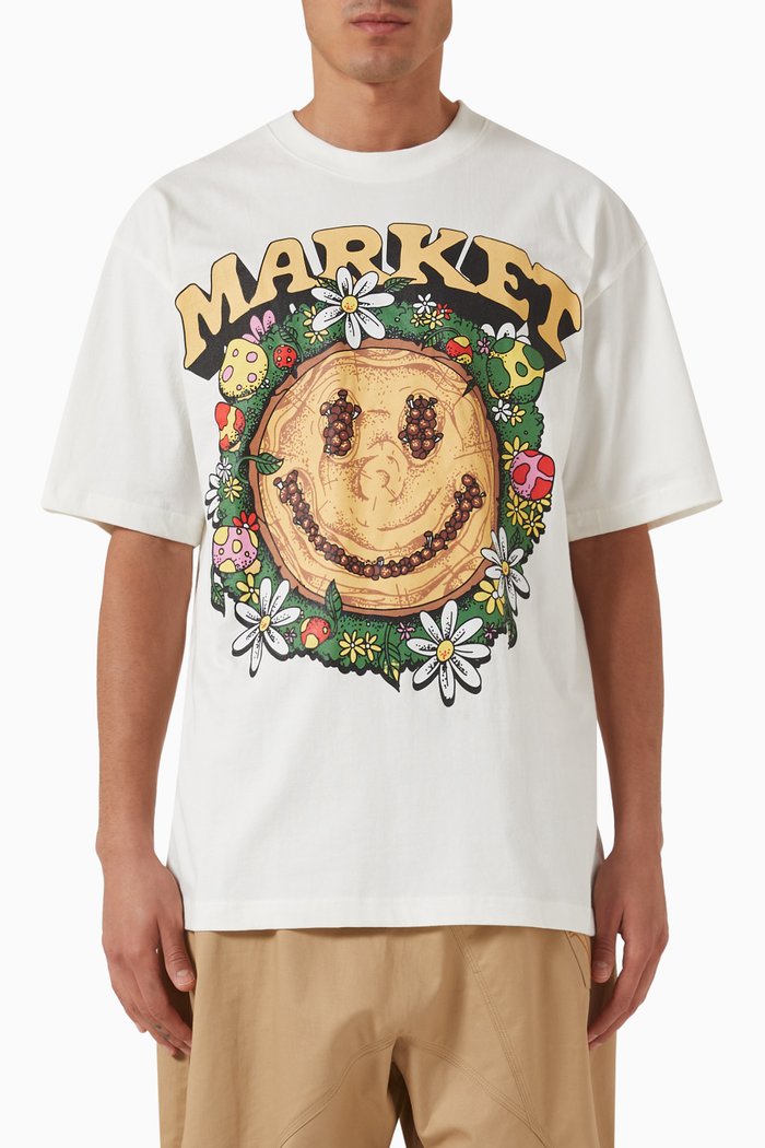 

Smiley Decomposition T-shirt in Cotton Jersey, White