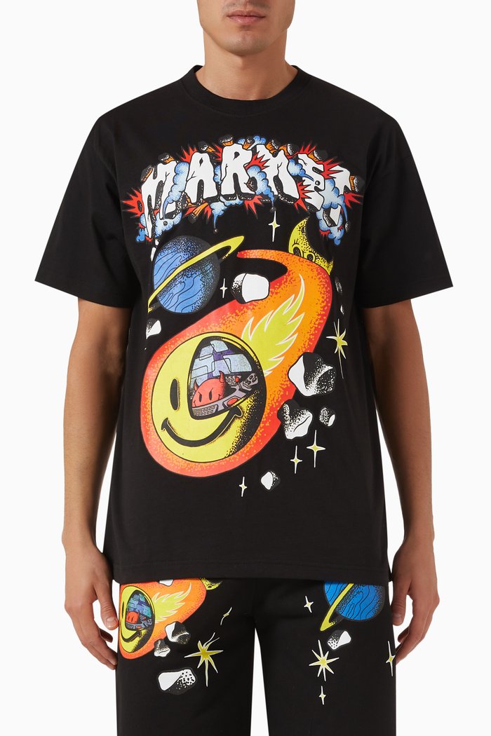 

Smiley Conflicted T-shirt in Cotton Jersey, Black