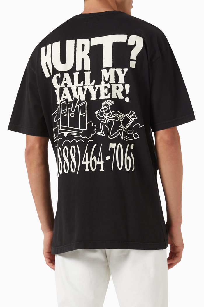 

Call My Lawyer T-shirt in Cotton Jersey, Black
