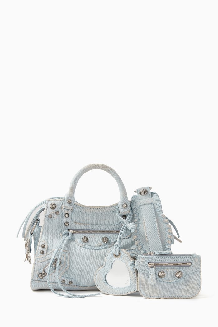 

XSmall Neo Cagole Bag in Washed Denim, Blue