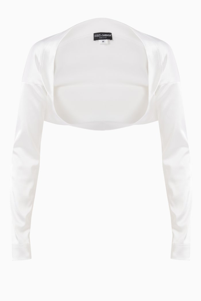 

x Kim Mini Shrug in Satin, White