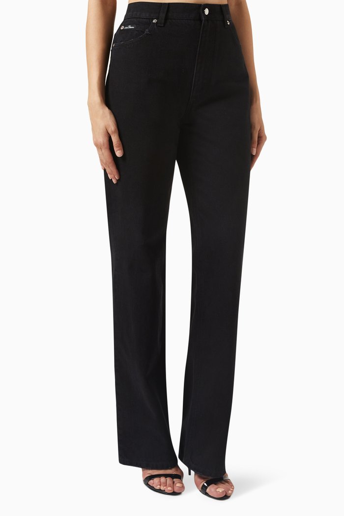 

x Kim High-rise Flared Jeans, Black
