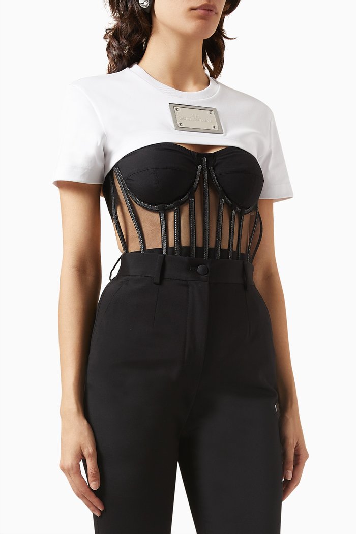 Kim Cropped T-shirt in Jersey, White