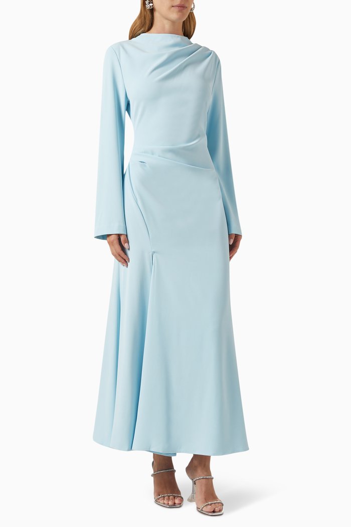 

Ride This Out Maxi Dress in Crepe, Blue