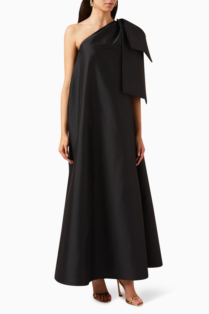 

Winnie Maxi Dress in Taffeta, Black