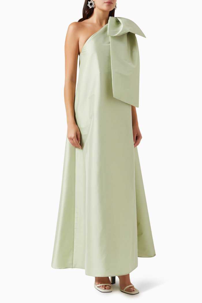 

Winnie Maxi Dress in Taffeta, Green