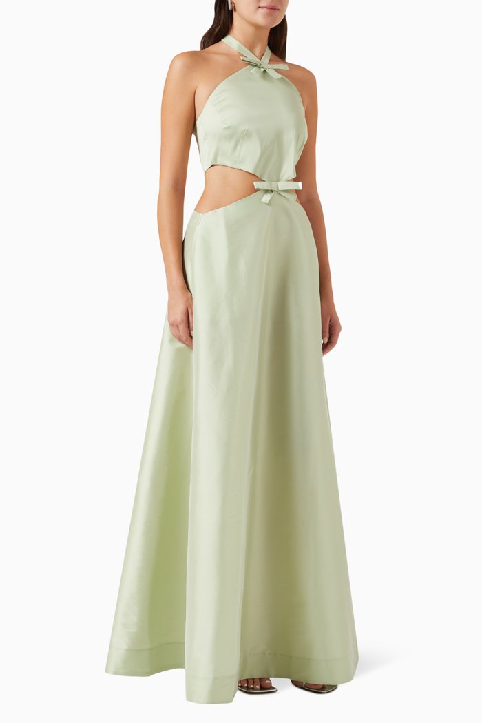 

Julianne Maxi Dress in Taffeta, Green
