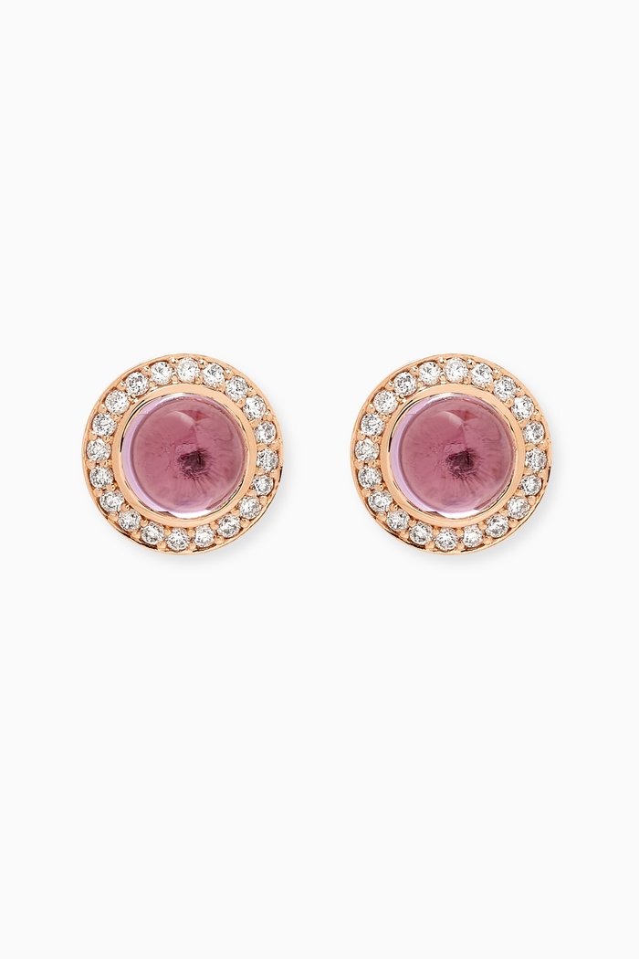 

Barq Diamond Earrings in 18kt Rose Gold, Purple