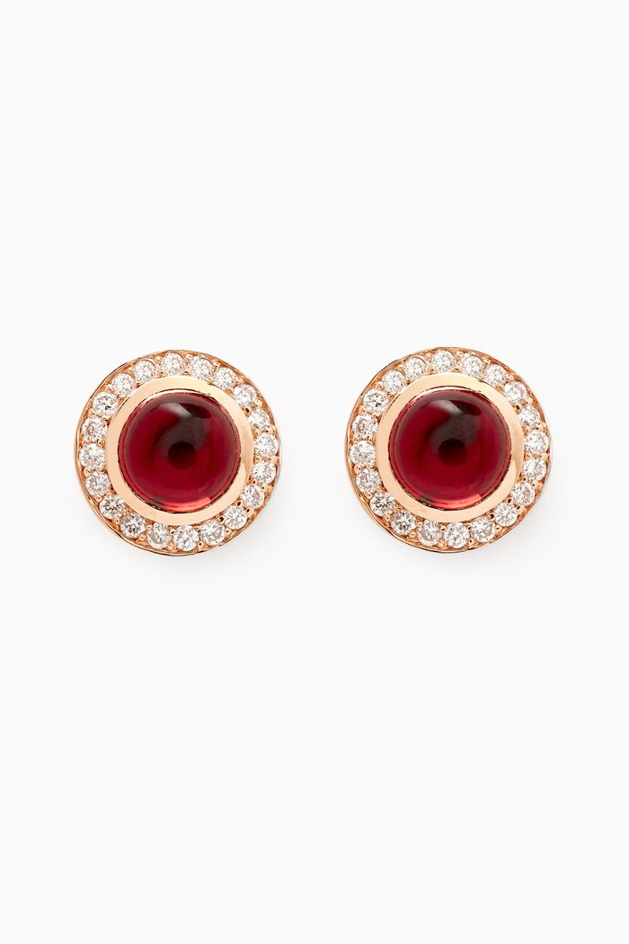 

Barq Diamond Earrings in 18kt Rose Gold, Red