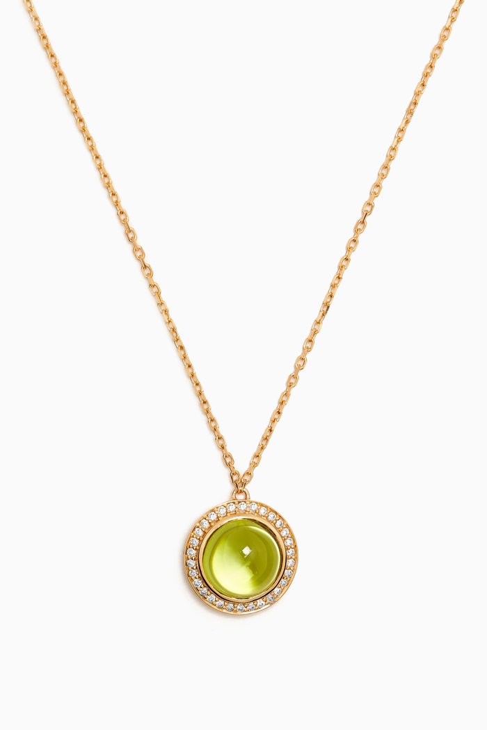 

Barq Diamond Necklace in 18kt Yellow Gold, Green