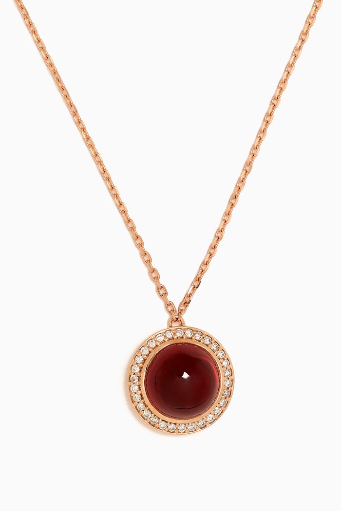 

Barq Diamond Necklace in 18kt Rose Gold, Red