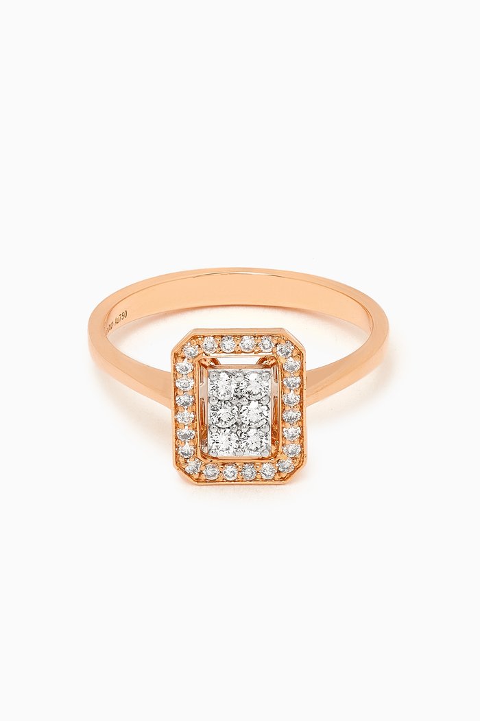 

Barq Square Diamond Ring in 18kt Rose Gold