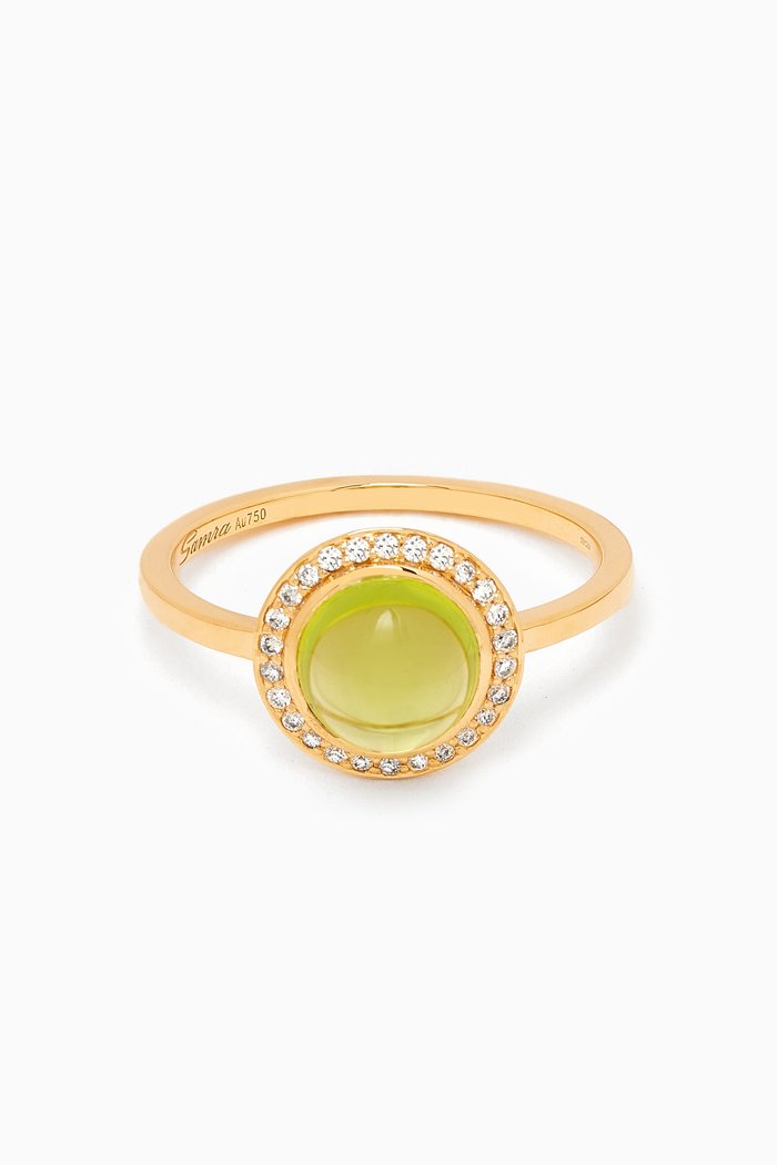 

Barq Diamond Ring in 18kt Yellow Gold, Green