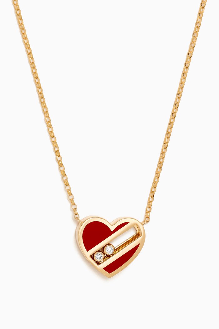 

Sliding Diamonds Heart Shape Necklace in 18kt Yellow Gold