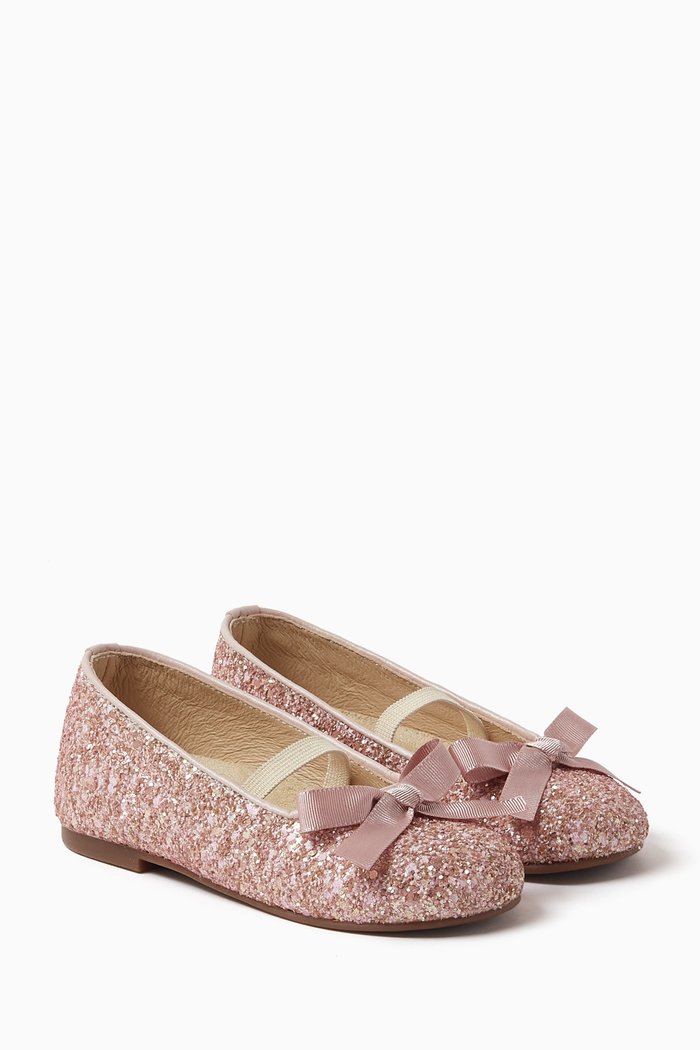 

Sparkle-embellished Bow Ballerina Shoes, Pink