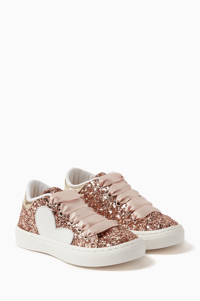 

Sparkle Embellished Sneakers, Gold