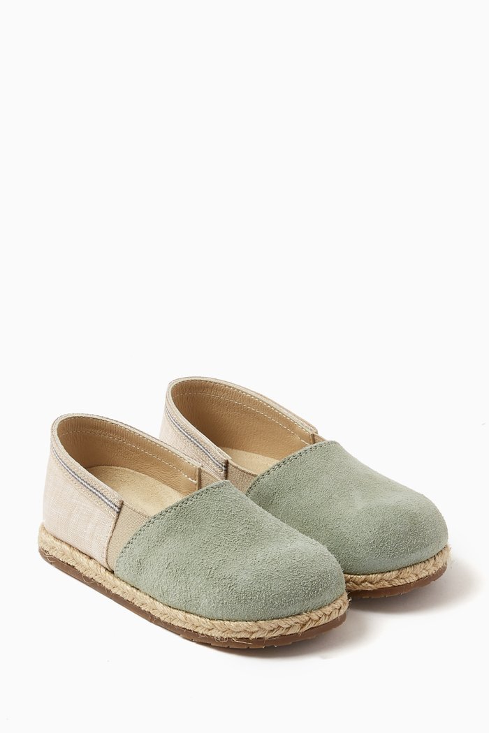 

Contrast Espadrilles in Suede & Raffia, Blue